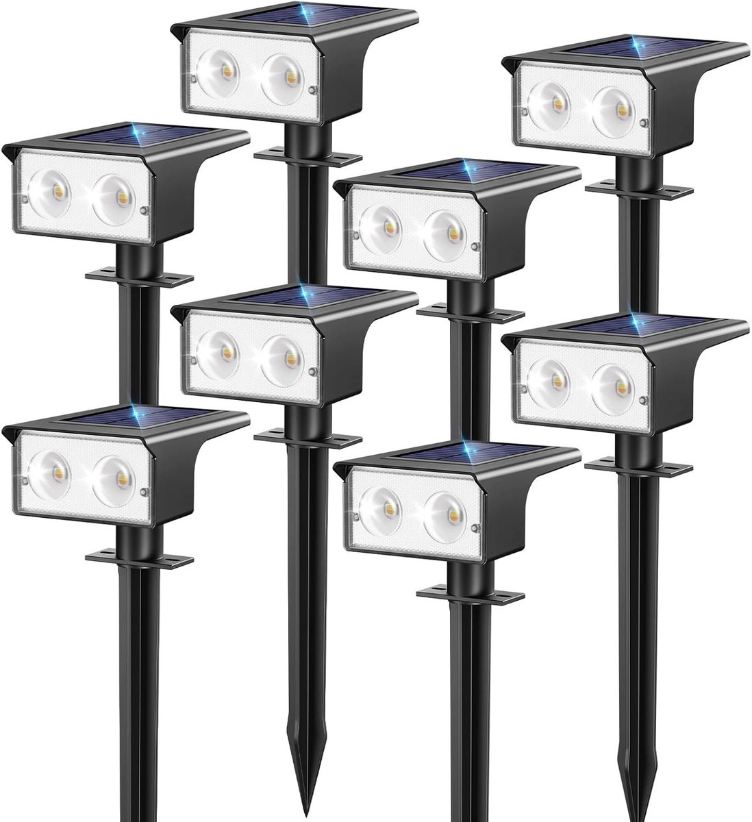SnelShoppen - Pack van 8 Tuin Solar Lights - Buitenverlichting met 3 Kleurtemperaturen - Waterdicht LED Tuinlampen voor Tuin, Patio, Feest, Camping -