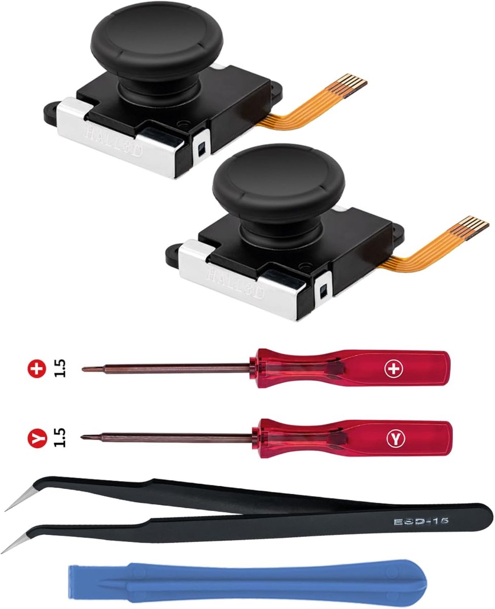 SnelShoppen - Tolesum Switch Joystick Vervanging TMR 3D Analoge Joycon voor NS Switch/Switch OLED/Switch Lite met Reparatiegereedschapsset - Geschikt