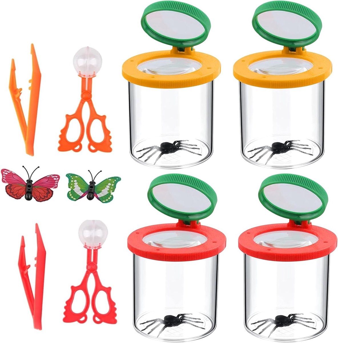 8-delige insectenobservatieset met loepglas, pincet en insectenvanger voor kinderen, ideaal voor natuuronderzoek en educatieve buitenspellen