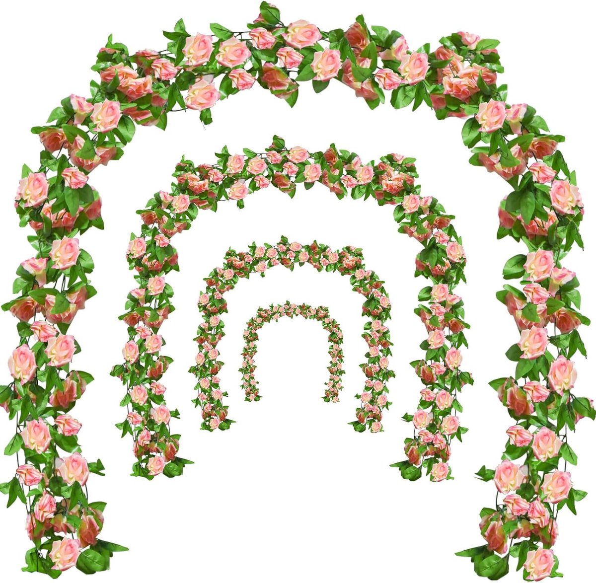 SnelShoppen - Flower Garland Rozen Wijnstokken, 6 Stuks, 46m Kunstmatige Hangende Bloem Wijnstokken, Guirlande voor Bruiloft, Feest, Tuin, Tafel Decor