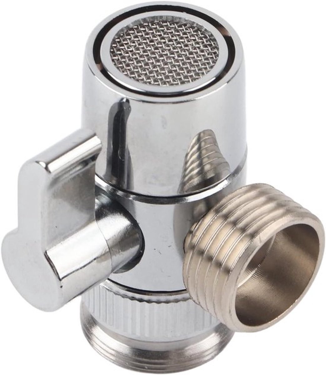 Waterstroom Omschakelklep met Messing behuizing voor Wasmachine en Doucheslang, G1/2 Slangadapter M24 Draad, Handige Schakelaar Kraan met 3 Functies