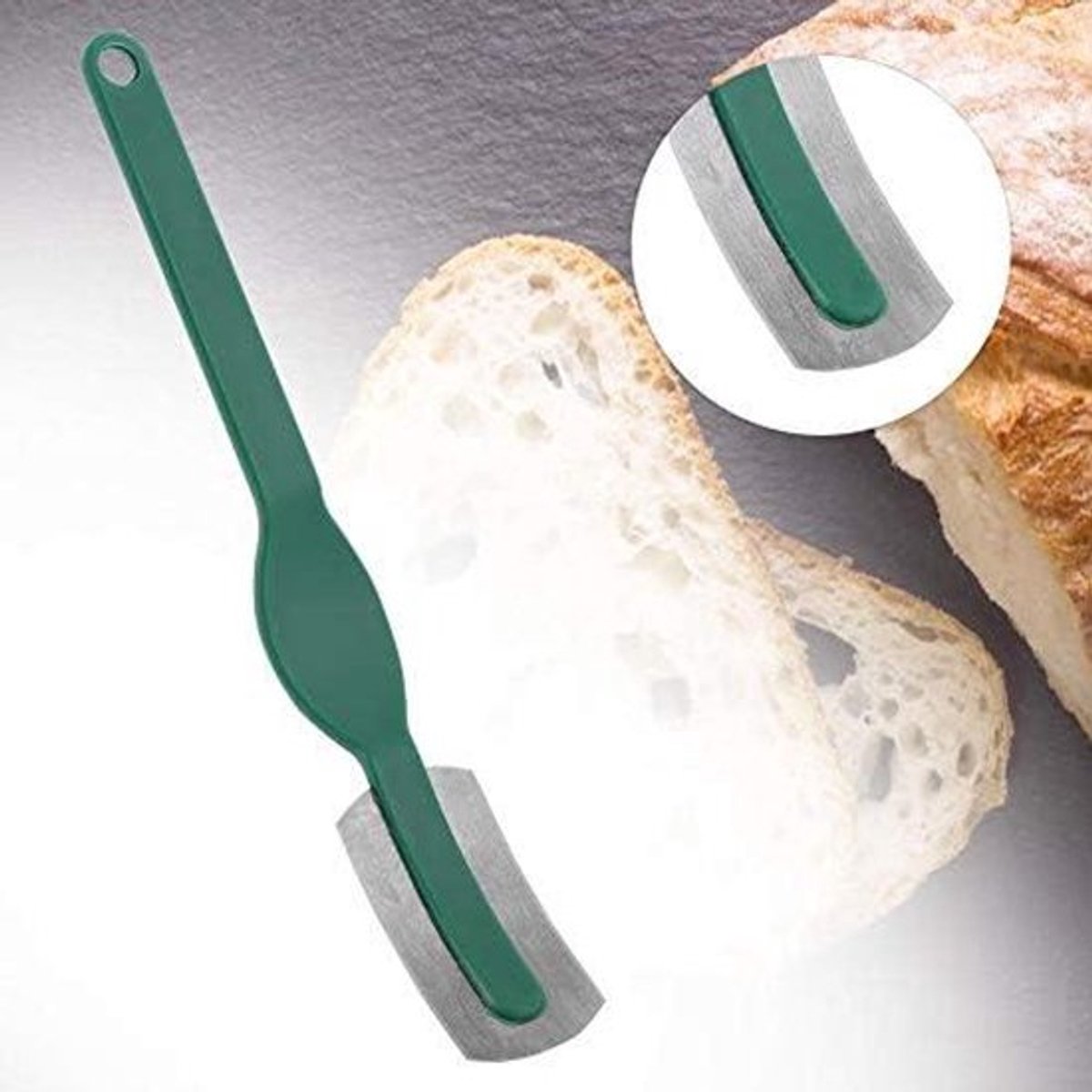 RVS broodmes met beschermhoes voor het markeren van brooddeeg, bakkersmes, keuken gereedschap.