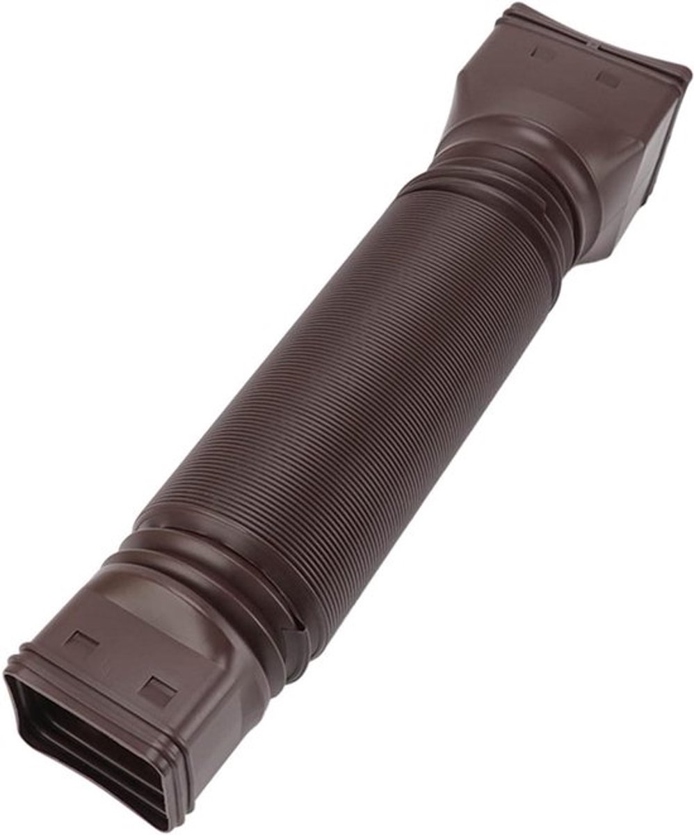 Regenpijp verlengstuk - telescopisch intrekbaar - bruin - afvoerpijp - regengoot - grond droog houden