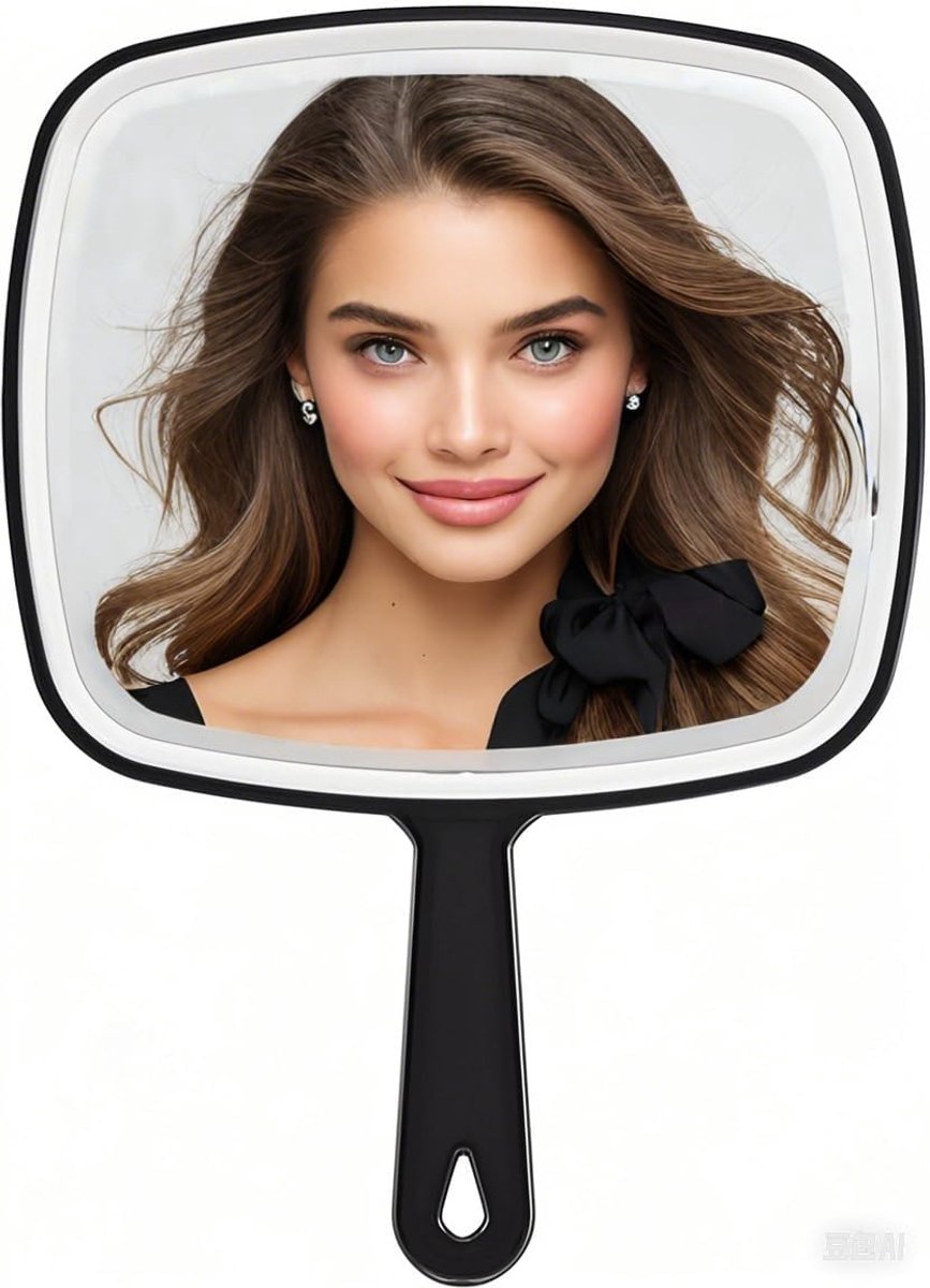 SnelShoppen - Multifunctionele Handspiegel met Vervormingvrije Reflectie voor Kappers en Haarstylisten - Groot Vierkant 12.4" x 9" met Handvat voor Wa