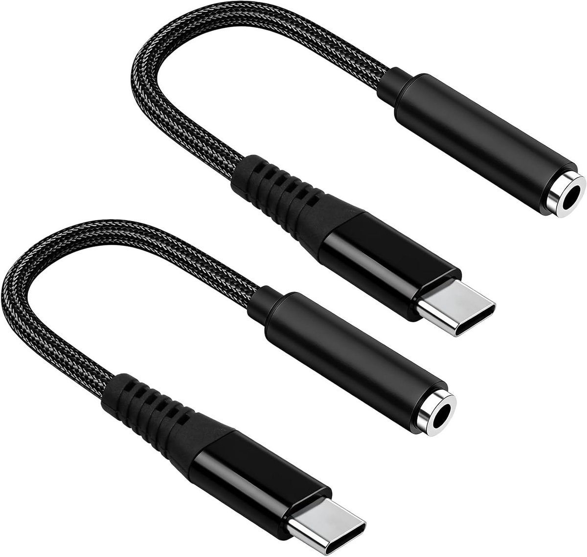 USB C naar 3.5mm TRRS adapter 0.15m - 2 stuks - hoge kwaliteit audio - betrouwbare verbinding voor koptelefoons - ShopVlot