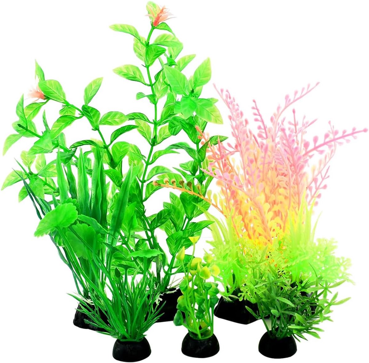 SnelShoppen - Aquariums met Kleurvolle Planten en Accessoires - 6 Stuks Kunstplanten - Hoogwaardige Waterdichte Materialen - Perfect voor Thuis, Kanto