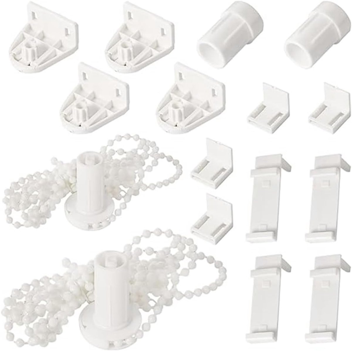 17mm Klemrolgordijn Reserveonderdeel Montageset - Rolgordijn Houder Venste - Plastic Rolgordijn Beslagen - Roller Blind Fittings - Vervanging(Wit)