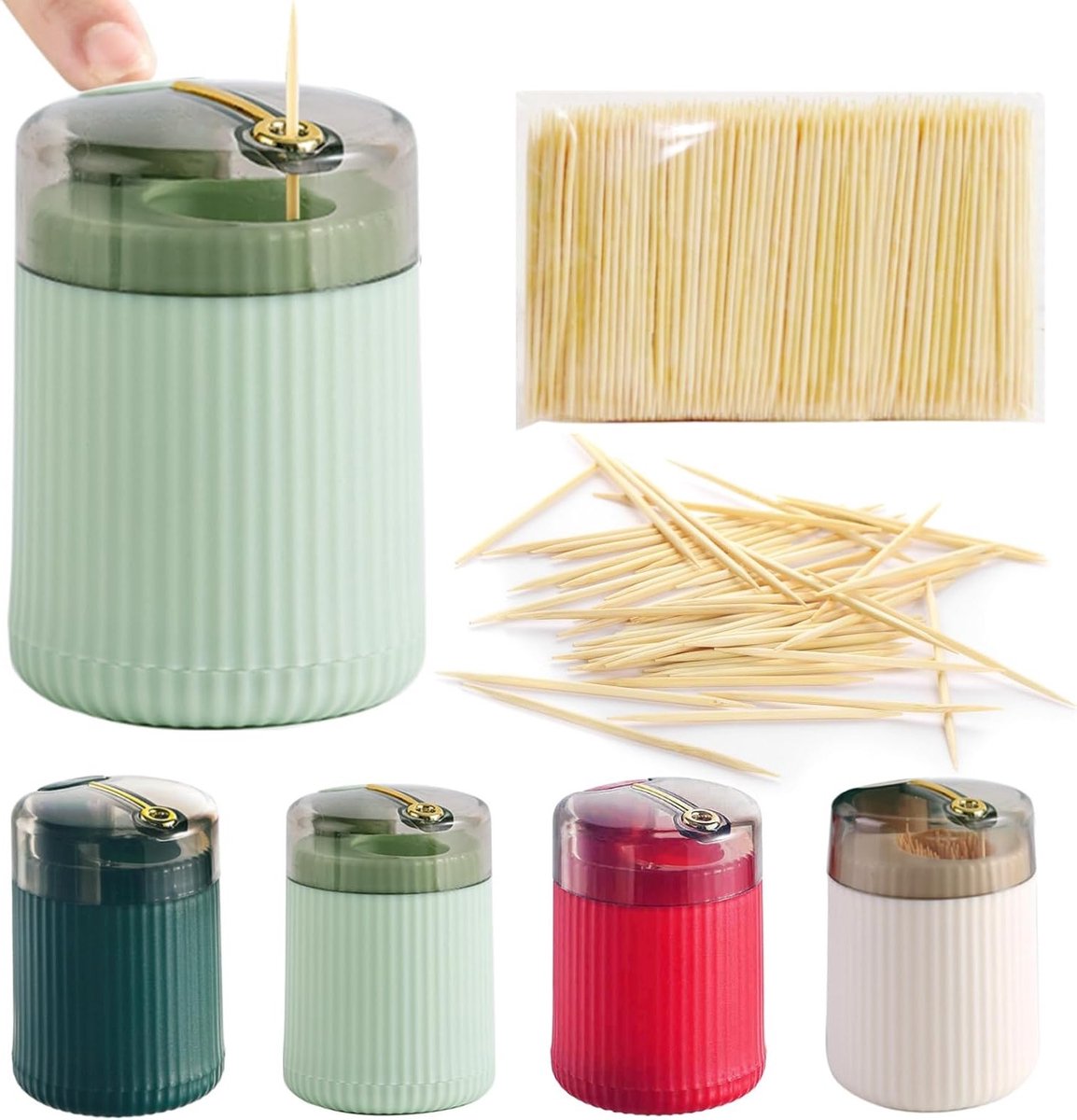 Automatische Tandenstoker Dispenser met Creatief Pop-Up Ontwerp voor Tafelgebruik - Verkrijgbaar in 4 Kleuren, Handig en Hygiënisch
