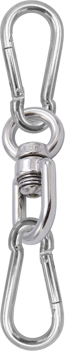 SnelShoppen - Hangerhaak, metalen draaibare haak met kogellagers, roestvrij staal, voor hangstoelen, tuin, camping, maximale belasting 140 kg