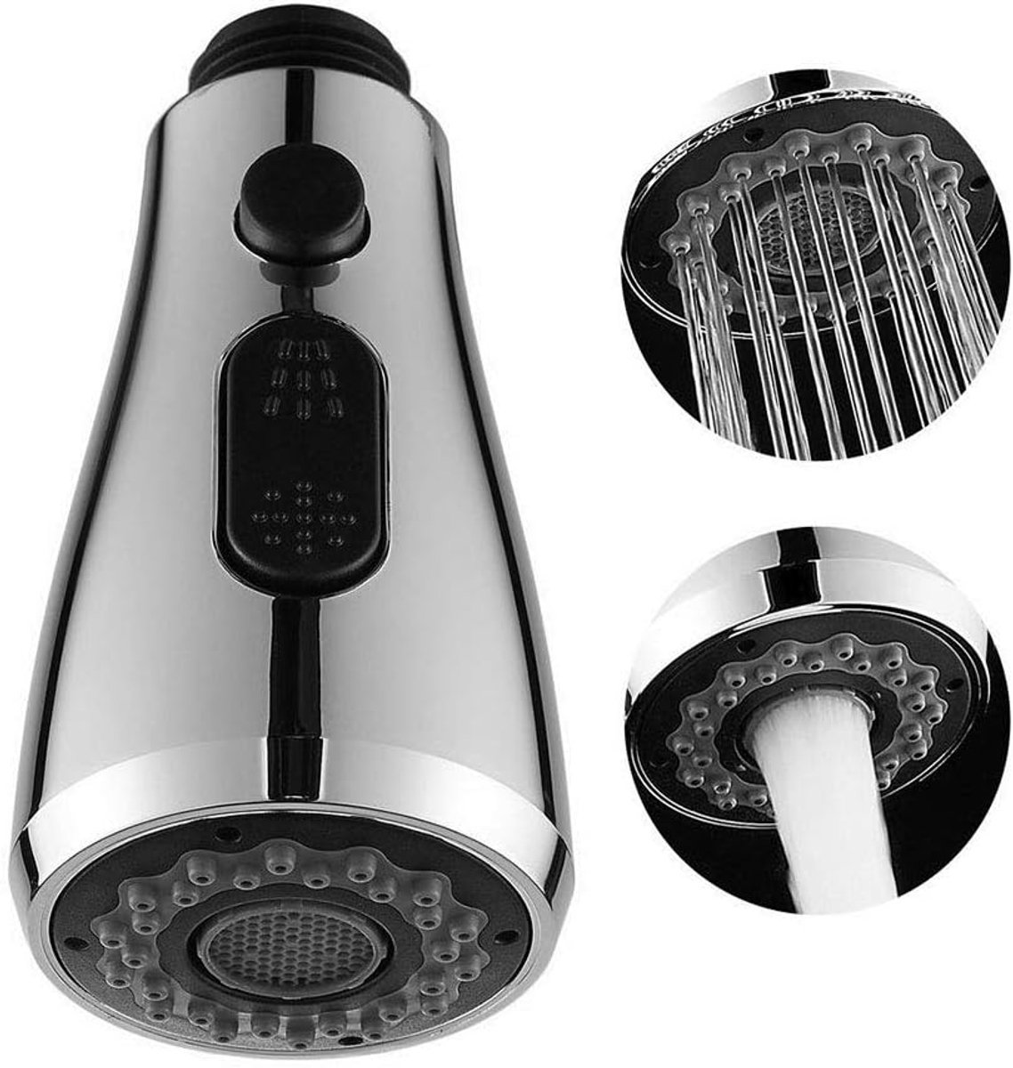 SnelShoppen - Multifunctionele Pull-Out Faucet Spray Head - Vervangende Keuken- en Badkamerkraan met 2 Modus - 1/2" Aansluiting - Duurzaam ABS Plastic