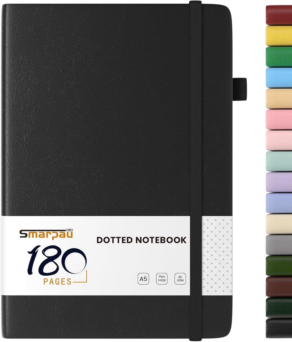 SnelShoppen - A5 Notitieboek Hardcover Leer - 180 Pagina's 80gsm Dikker Papier - Gelinieerd Notitieboek voor School, Werk, Notities, Journaling, Creat