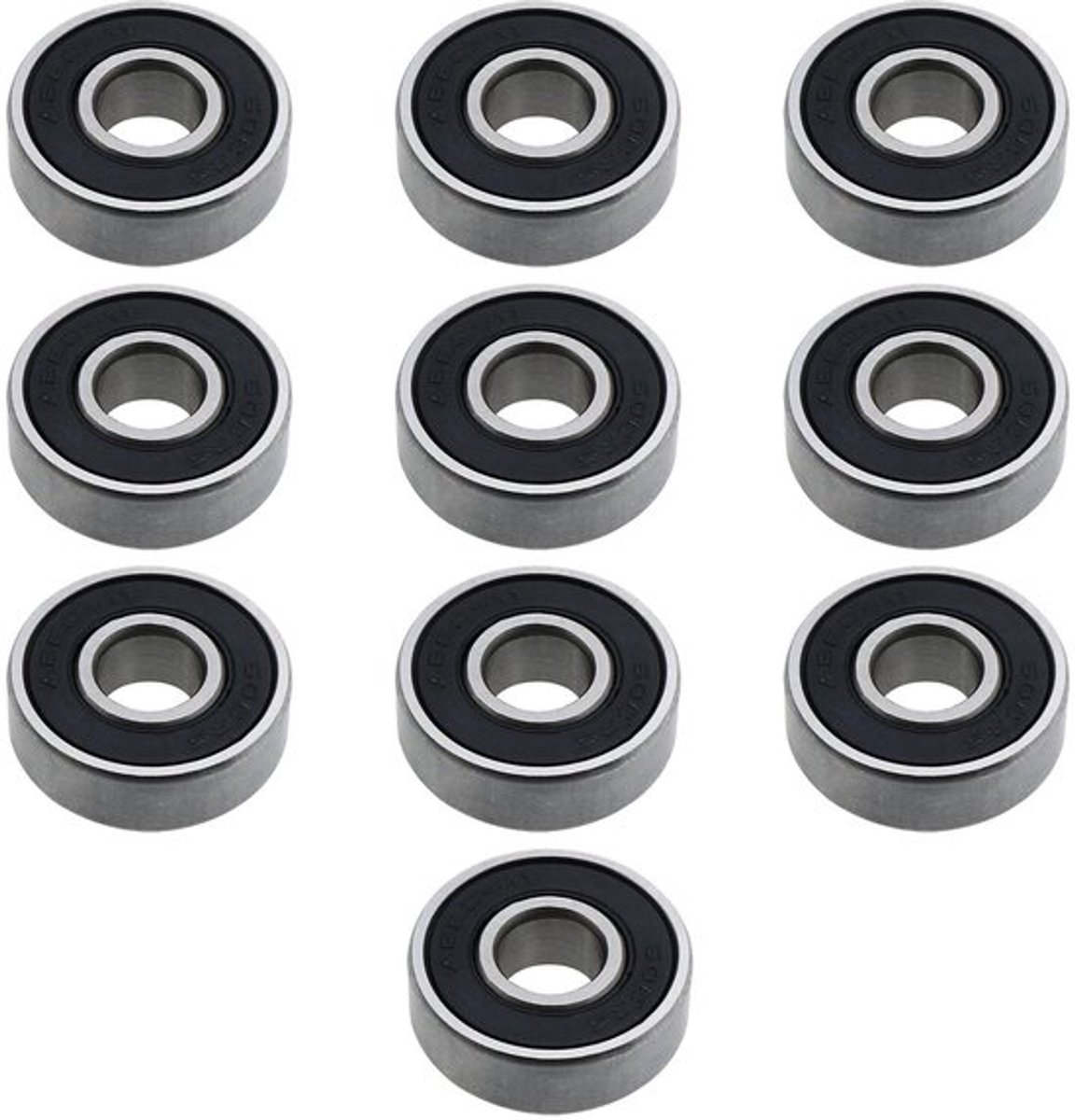 608RS Skateboardlagers 10 Stuks Dubbel Verzegeld Zilver