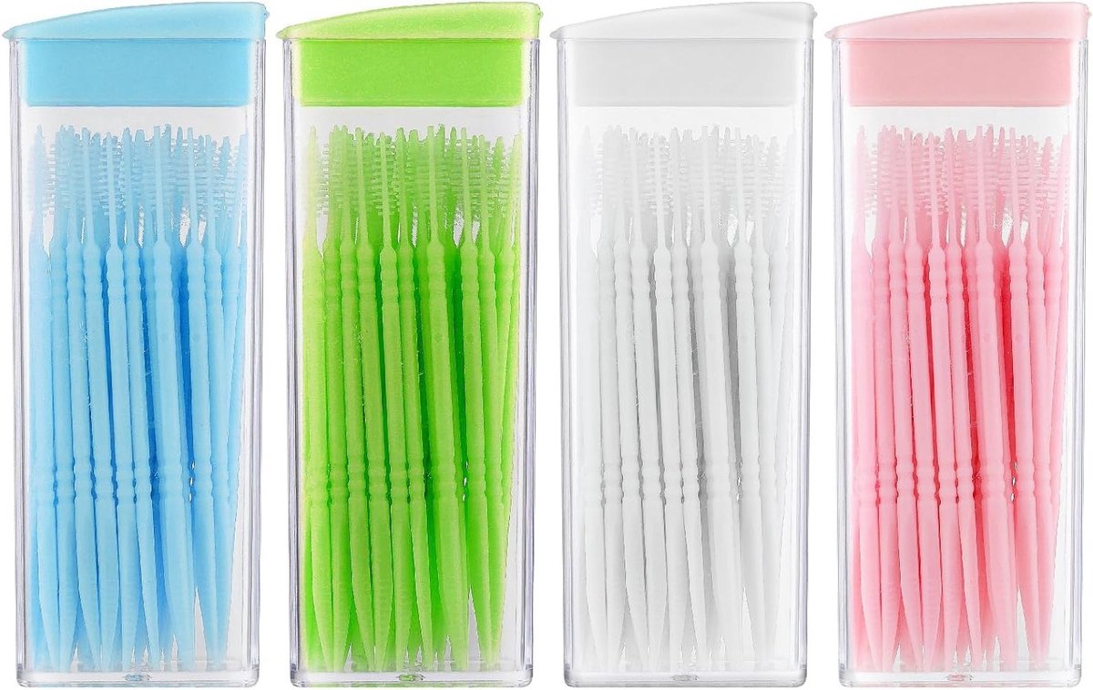 200 Stuks Dubbele Hoofd Tandpickers in Diverse Kleuren - Ideaal voor Tandenreiniging, Interdentale Verzorging en Mondhygiëne