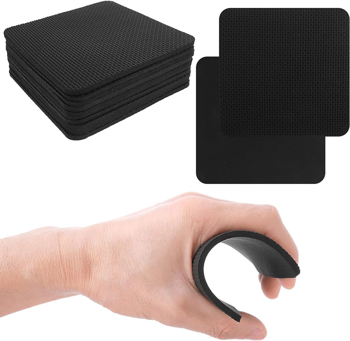 10 stuks gewichthef grippads voor fitness - neopreen workout pads - gymhandgrepen - anti-slip - comfortabel - zwart - bescherming - geschikt voor halters - zwart model