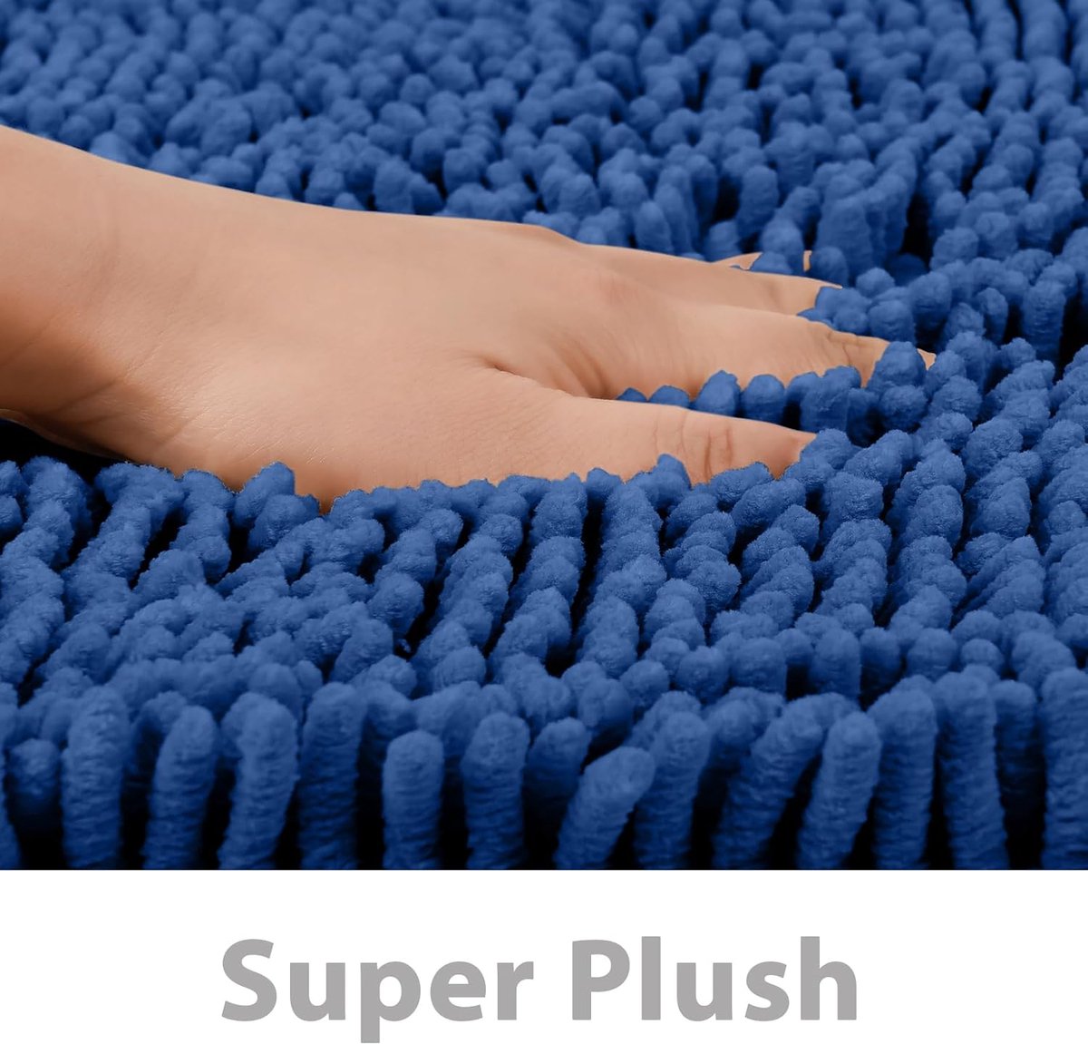 SnelShoppen - High Pile Antislip Badmat 70 x 120 cm, Machinewasbaar, Waterabsorberend, Zacht en Fluffy voor Badkamer, Douche en Badkuip