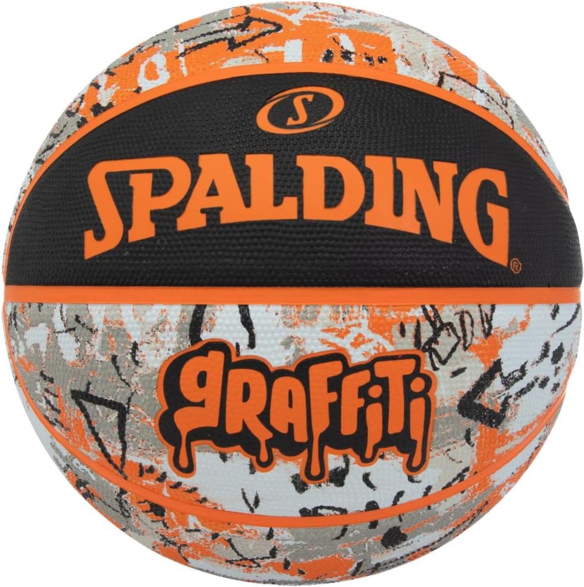 SnelShoppen - Unisex Spalding Graffiti Basketbal Sz5 - Rubber, Betere Grip, Ideaal voor Buiten, Indoor, Sport, Vrije Tijd, Feest, Kinderen