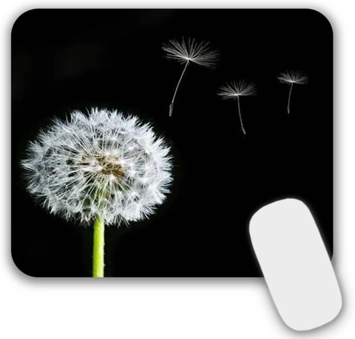 SnelShoppen - Kleine Muismat 24x20cm Zwart Antislip Motief Muismat voor PC Laptop Thuis Kantoor Reizen en Zaken