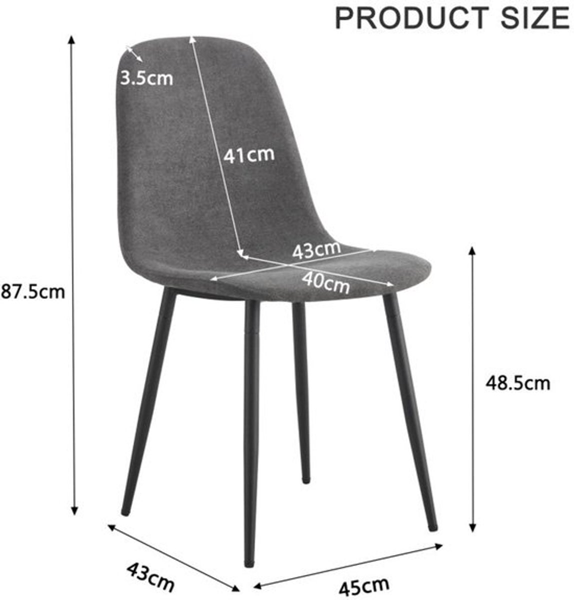 Eetkamerstoel – Stoel – Dinerset – Zithoekstoel – Keukenstoel – Set van 4 – Scandinavisch 