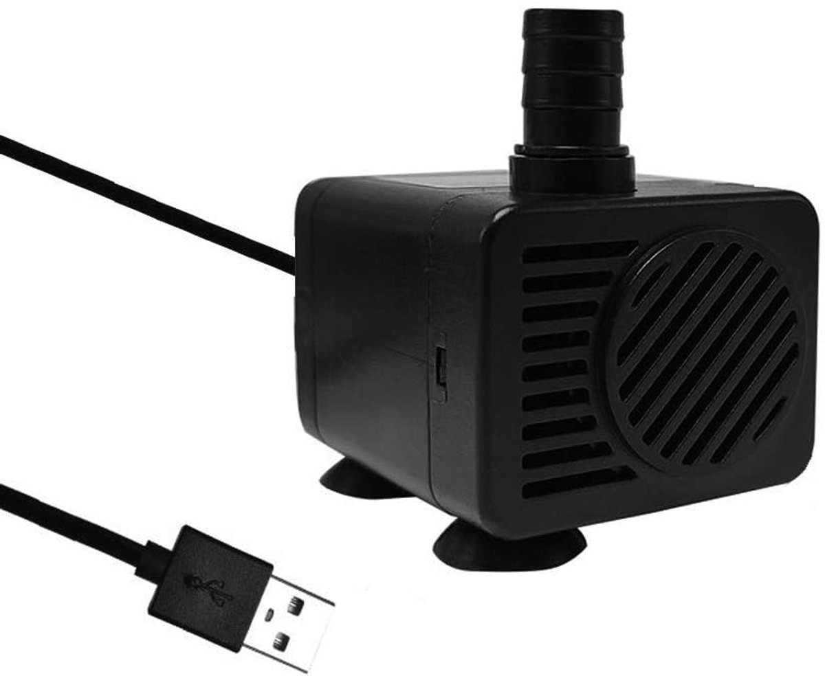 SnelShoppen - Mini Waterpomp voor Aquariums USB 200L - Ultra-stil, Submersibel, Geschikt voor Insectendispenser, Vijver en Zoutwater - Wit en Grijs