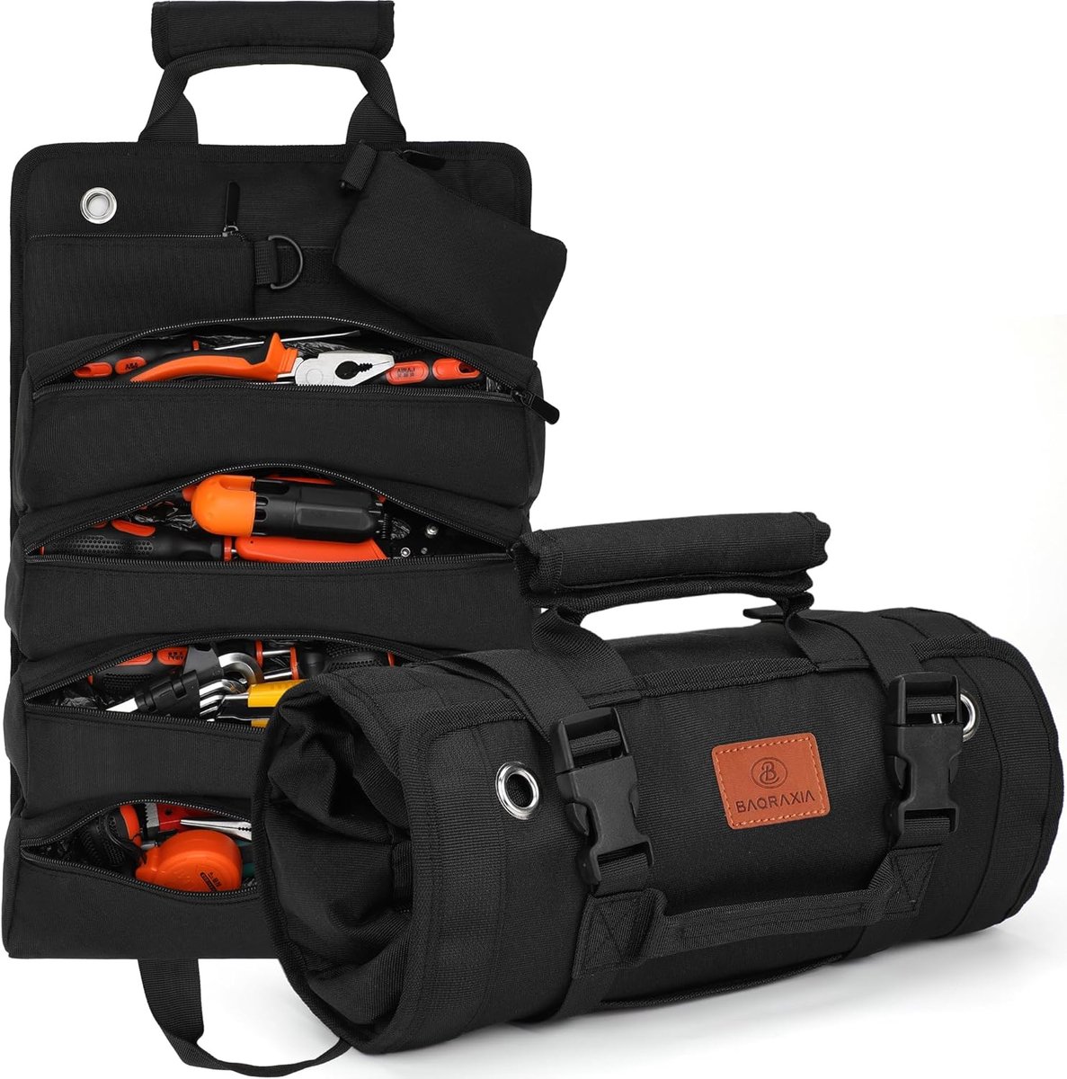 SnelShoppen - BAQRAXIA Gereedschapskoffer, Compacte Tool Bag met 2 Afneembare Compartimenten, Robuust en Ruim, Cadeau voor Mannen, Vader, Echtgenoot,