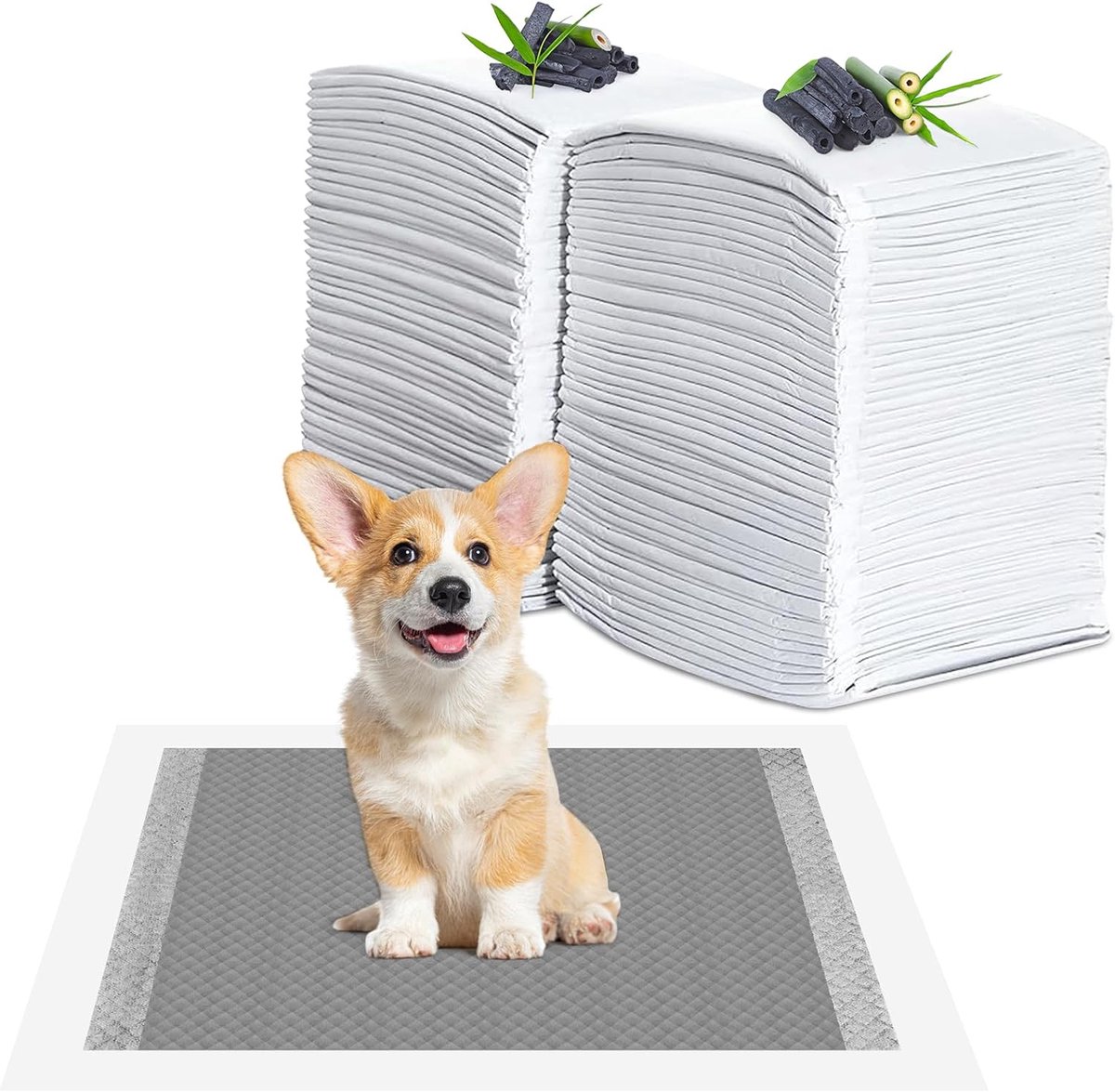 SnelShoppen - 100 Stuks Puppy Pads 33x45 cm, Hondentrainingspads met Actieve Koolstof, Lekvrije 6-Lagen Ontwerp voor Honden en Puppies