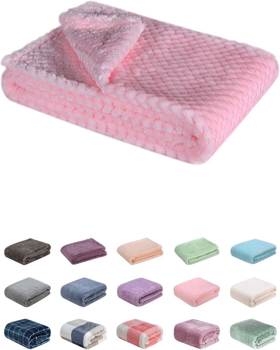 SnelShoppen - Fuzzy Dekentje voor Baby Meisje Jongentje - Zacht Warm Cosy Koraal Fleece - 28 x 40 cm - Perfect voor Crib Pram Reizen Buiten Decoratief