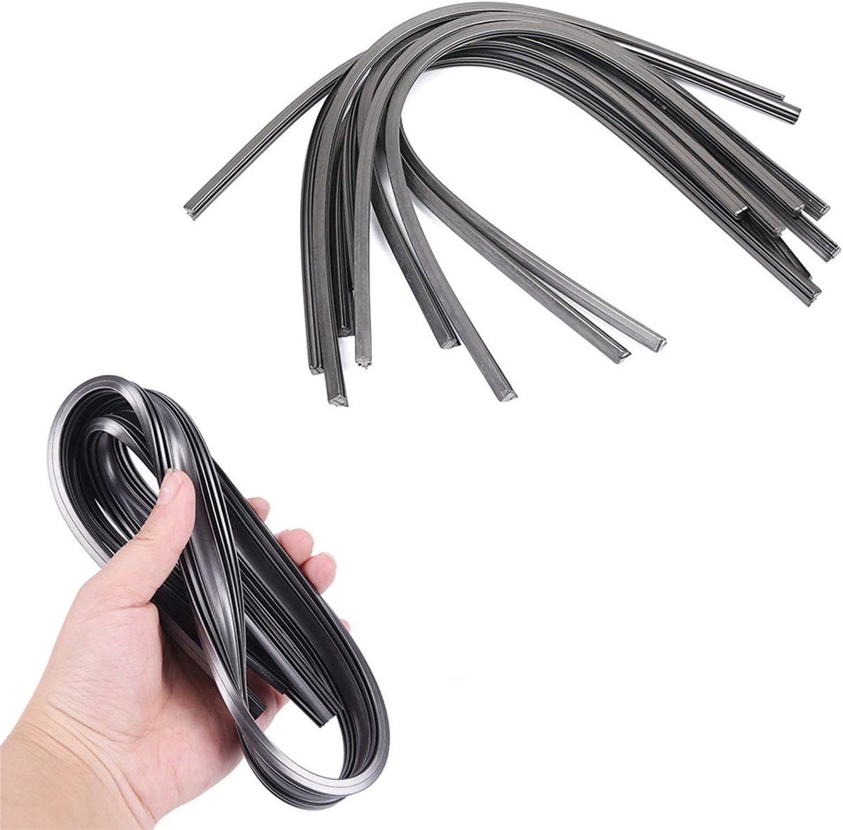 SnelShoppen - Universele Ruitenwissers Rubber - Vervangrubber voor Voorruit - Beschermt Glas - Geluidsarme Ruitenwissers - 700 mm - 8 Stuks
