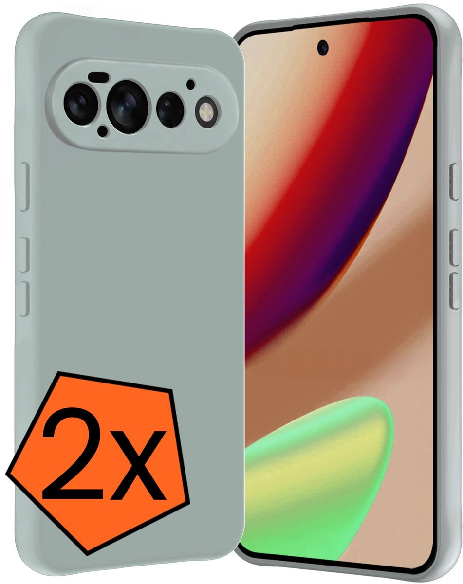 Hoes - 2 Stuks - Geschikt voor Google Pixel 11 Pro - Sterk & Shockproof - Case Siliconen - Back Cover - Telefoon Hoes - Lichtblauw