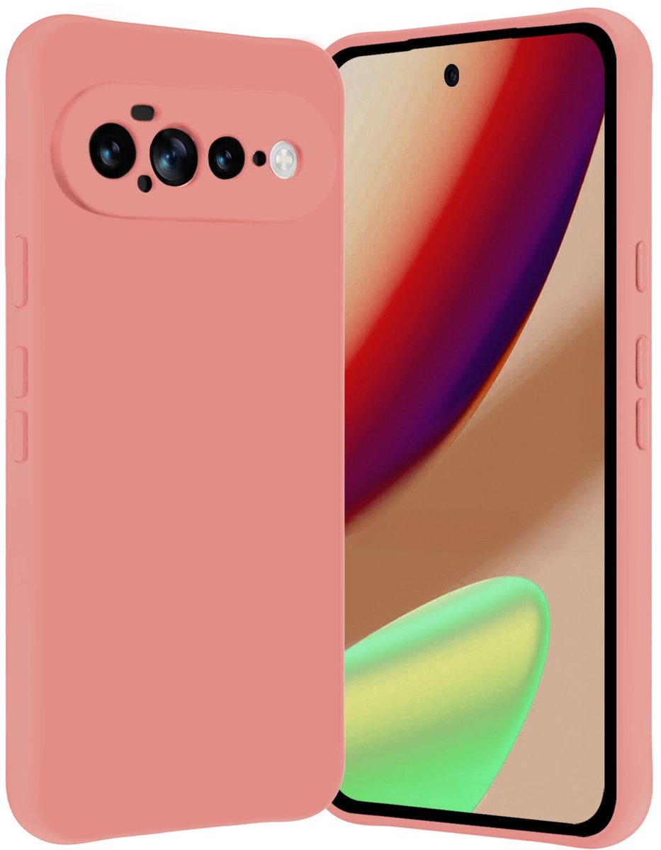 Hoes - Geschikt voor Google Pixel 11 Pro XL - Sterk & Shockproof - Hoesje Cover - Siliconen Case - Lichtroze