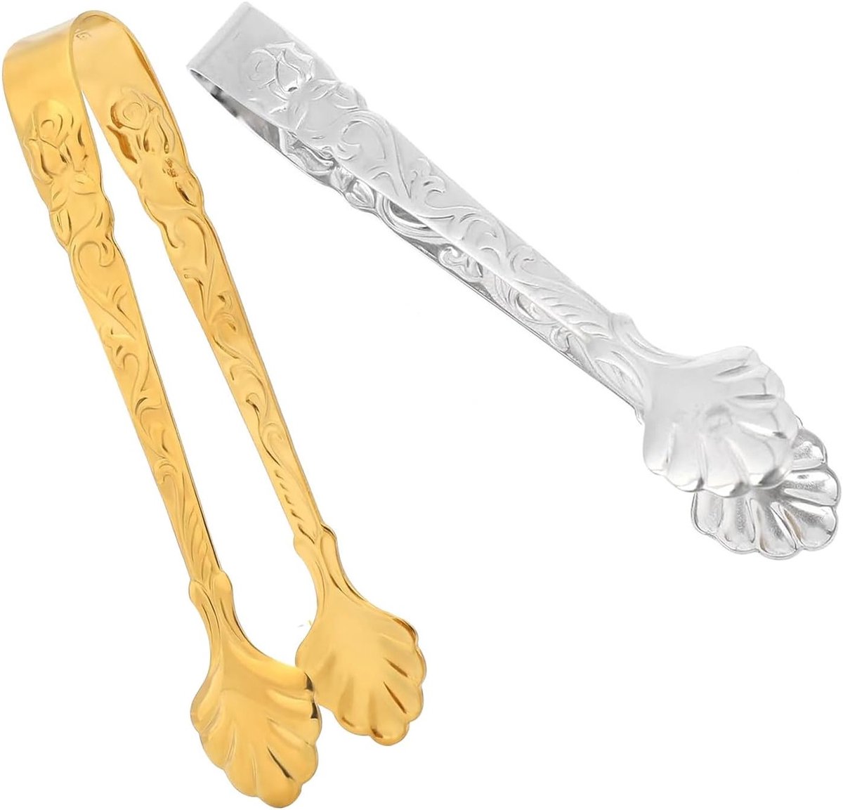 Mini Suiker Tangens Set van 2 - RVS Serveertangen voor Feestjes, Bruiloften en Koffie Buffetten - Ideaal voor Snoep, Thee en Drankjes