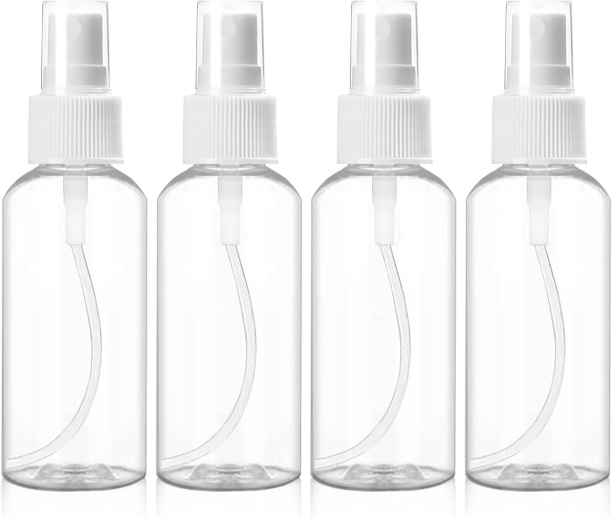 Thijox - 4 Stuks Mini Travel Spray Flessen 50ml - Hervulbare Verstuiver Containers voor Parfum, Cosmetica en Haarproducten - Ideaal voor Reizen, Feest