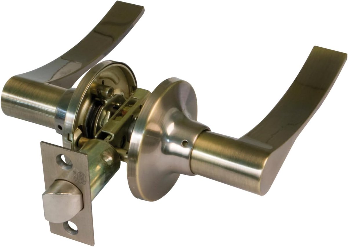 SnelShoppen - Binnendeurhandgreep Set met Slot - 60/70 mm Deurslot - Geschikt voor Houten Deuren 35-45 mm - Moderne Latch met Rosette - Verstelbaar &