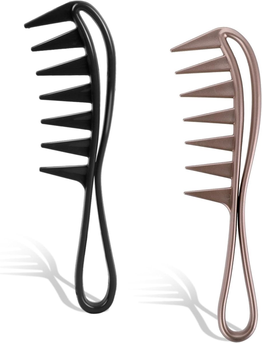 Duurzame Kam met Brede Tanden en Grote Textuur, Antistatische Douchekam voor Nat Haar, Geschikt voor Golven en Pruikstyling - Professioneel Haarstylingsgereedschap voor Kappers en Salons