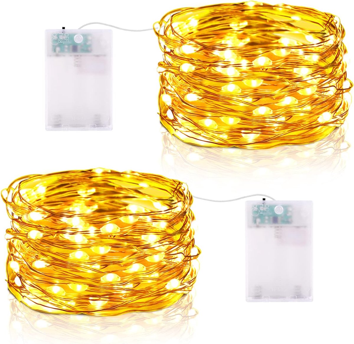 SnelShoppen - Fairy String Lights 5m 50 LED Batterij Aangedreven Koperen Draad Verlichting voor Slaapkamer, Tuin, Feest, Bruiloft en Decoratie