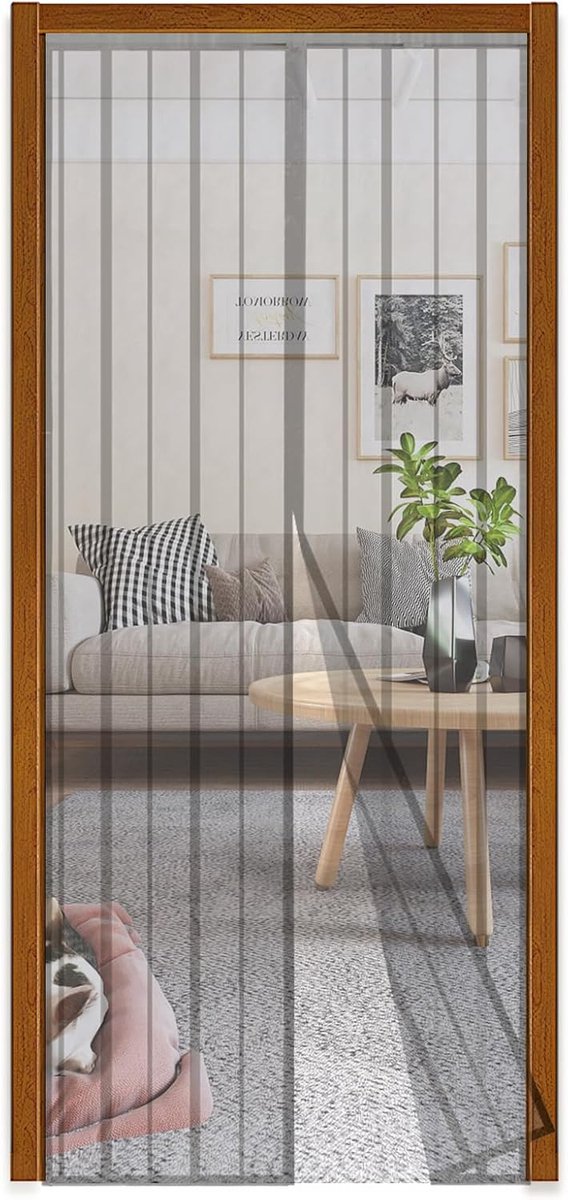 SnelShoppen - Magnetisch Vliegenraam voor Balkondeur, Geen Boren, Insectenbescherming, Schuifdeur, Makkelijk te Monteren, 140 x 240 cm, Grijs