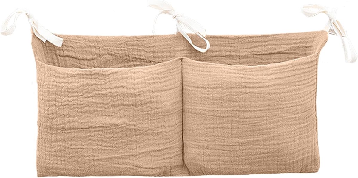 SnelShoppen - Baby Bed Organiser - Multifunctionele Diaper Caddy voor Bed, Crib Hangers, Opbergzak voor Luiers en Speelgoed, Khaki, Waterafstotend, Id