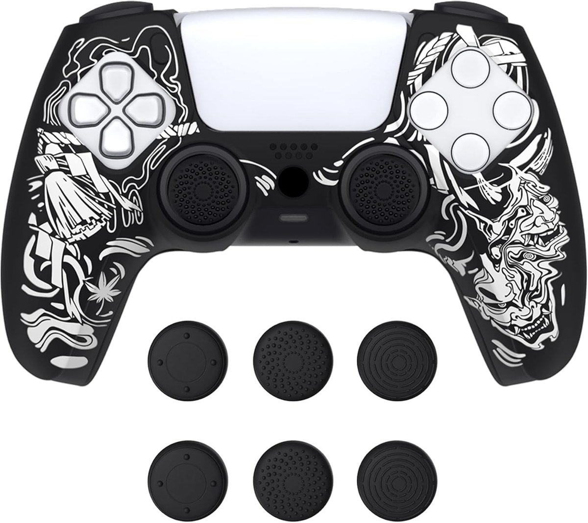 SnelShoppen - Silicone Hoes voor PS5 Controller - Antislip Grip, 6 Inch Caps, Dockable Beschermhoes, Comfortabele Aanraak, Extra Bescherming - Pure Se