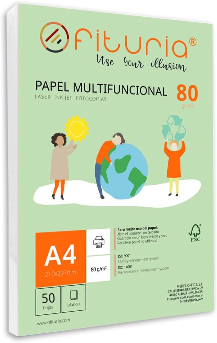 SnelShoppen - A4 Multifunctioneel Papier 80g/m² - 50 Witte Bladen voor Laser en Inkjet Printers, Kantoor en School Gebruik