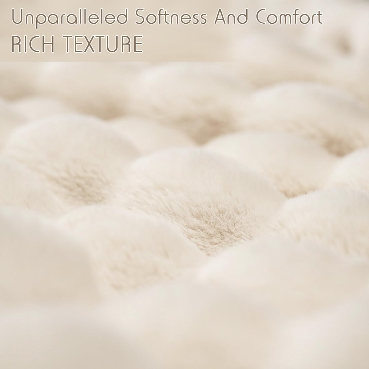SnelShoppen - Super Comfort Oversized Warm Dikke Bubble Dubbelzijdige Pluche Konijnenbont Throw Dekentje, Fluffy Zachte Cozy Dekens voor Sofa, Stoel,
