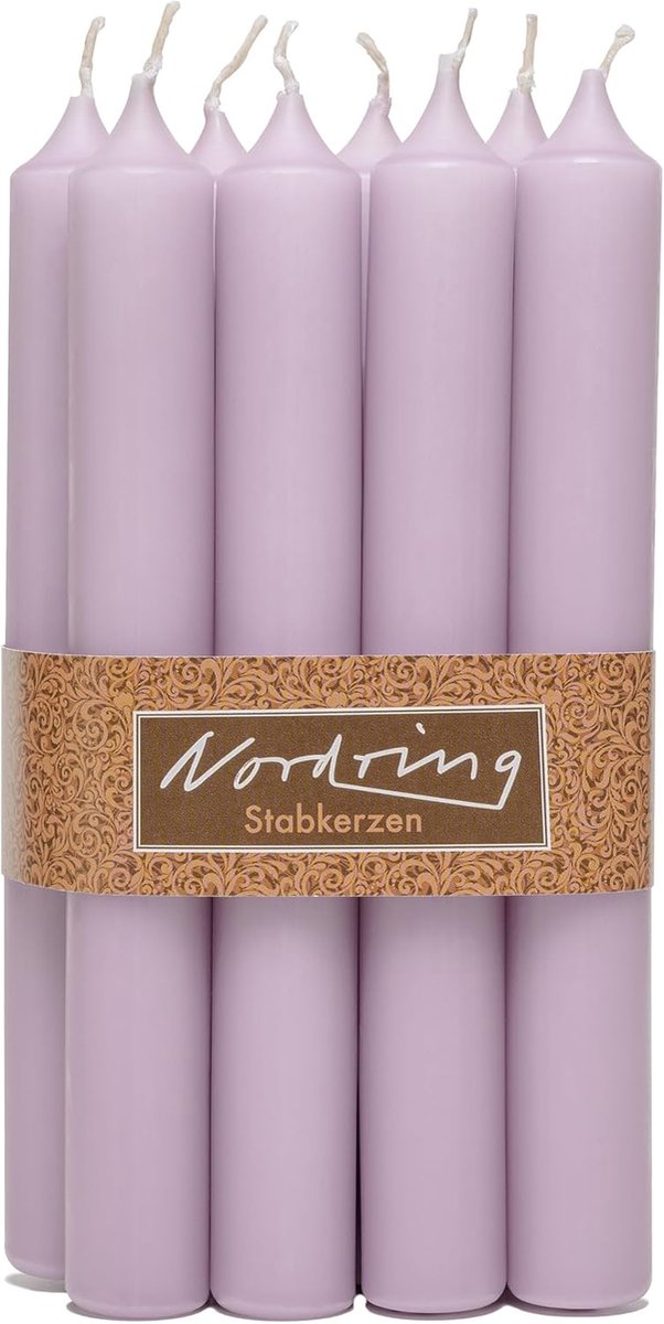 SnelShoppen - 8 Lavendel Kaarsen 2.2x18 cm - Stearin, Drupvrij, Rook- en Roetvrij - Geschikt voor Kaarsenhouders, Lanterns en Decoraties