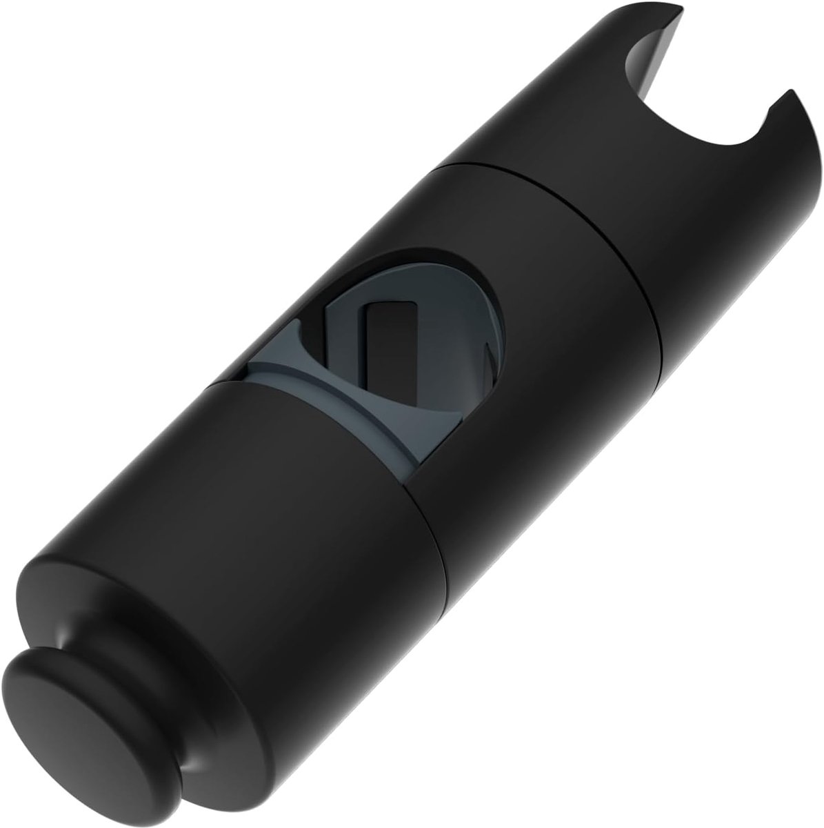 SnelShoppen - Universele Verstelbare Doucheslanghouder met Haak - Geschikt voor 19-22mm Douches en 18-25mm Rails, ABS Mat Zwart Slider Klembeugel