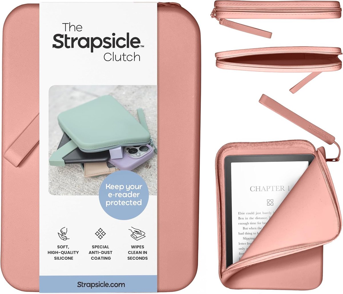 SnelShoppen - Multifunctionele Silicone Clutch voor E-Readers en Telefoon - Geschikt voor 6'' Kindles, Kobos, Nook, 6.8'' Paperwhite, iPad Mini 6 - Pe