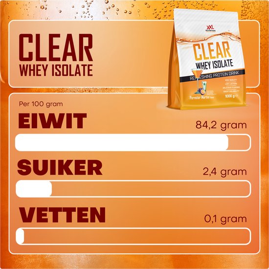 XXL Nutrition - Clear Whey Isolate - 84% Eiwit - Proteine Limonade, Eiwitshakes - Aardbei/Kers - 500 gram (20 shakes) van XXL Nutrition — afbeelding 3