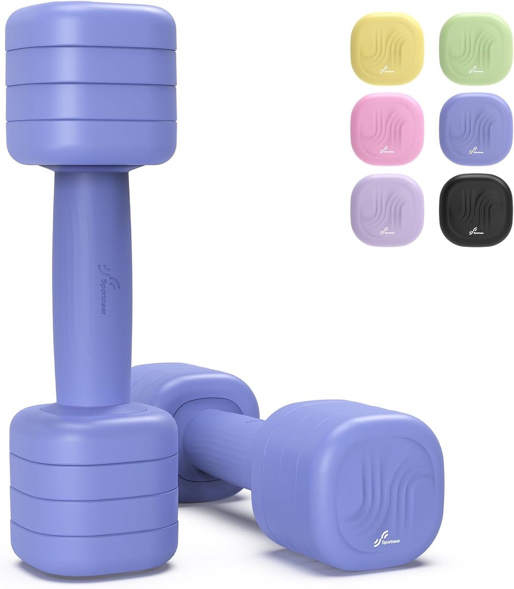SnelShoppen - Verstelbare Hantels Vrouwen Set - Korte Hantels 2-delig 1-2,5 kg met Antislip TPU-greep - 4-in-1 Hantels Set voor Thuis Fitness, Home Gy