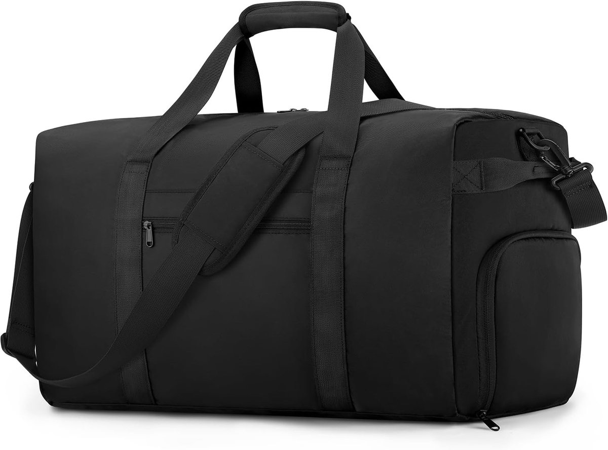 SnelShoppen - Grote Reistas Handbagage Zwart - Ideaal voor Vliegtuig, Weekendje Weg, Reis, Lichtgewicht, Duurzaam, Met Luggage Sleeve, Geschikt voor A