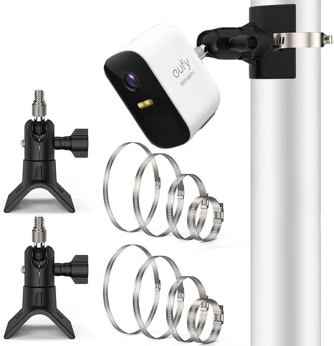 SnelShoppen - Universele Camera Mount voor Beveiligingscamera's, Wand- en Polmontage Beugel, Geschikt voor Verschillende Modellen met 1/4 inch Schroef