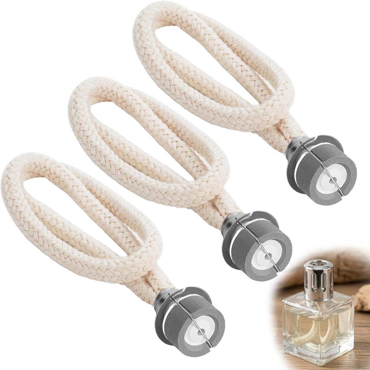 SnelShoppen - Geurlamp-lont vervangend voor katalytische lampen, 18 mm, 16-17 cm, zilver, luchtverbetering, aromatherapie, duurzame olielamp
