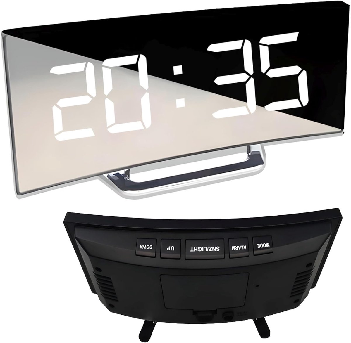SnelShoppen - LED Digitale Tafelklok met Snooze en Temperatuurweergave - Dimbare Alarmklok - Batterij Voedend - Zwart - Ideaal voor Slaapkamer, Kantoo