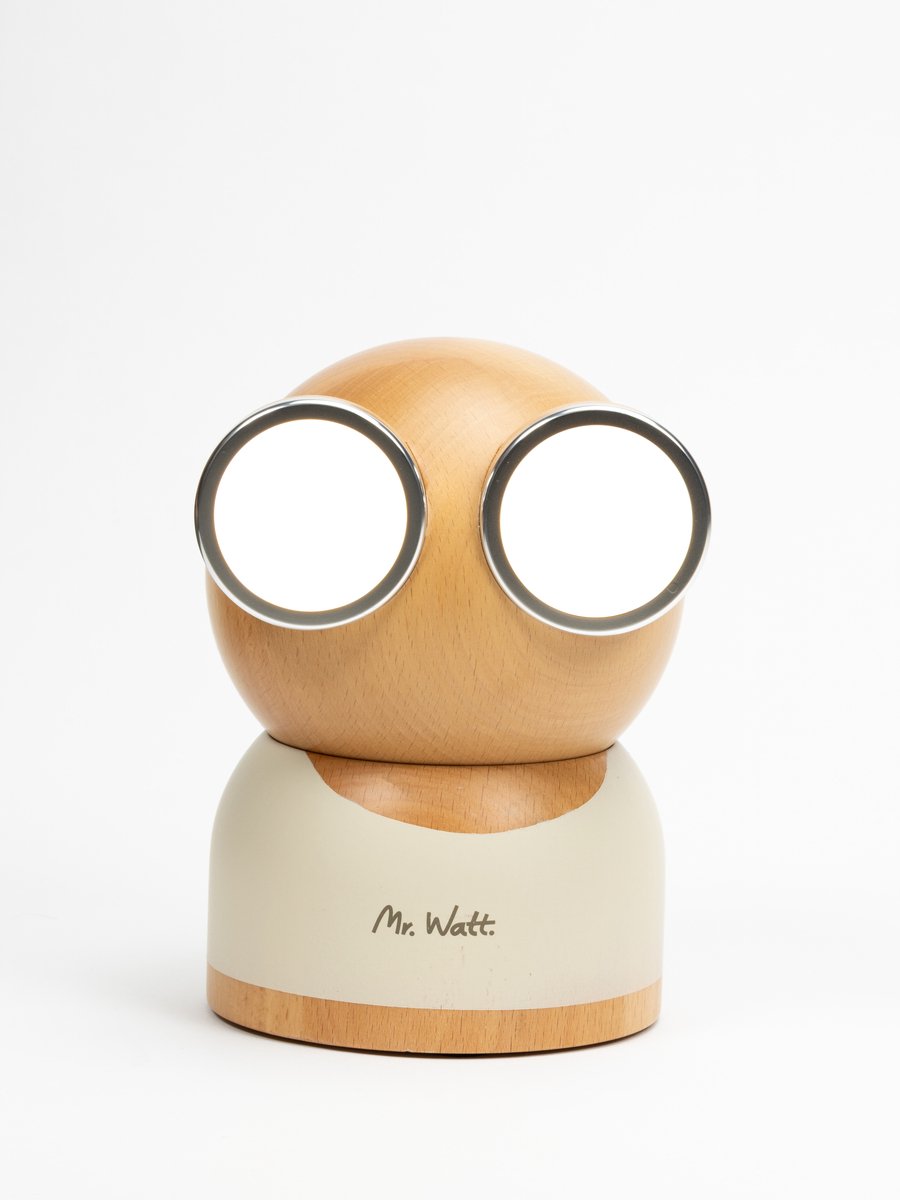 Mr Watt GoggleLamp - Tafellamp - Kinderlamp - Hout - Soft Light White - Wit