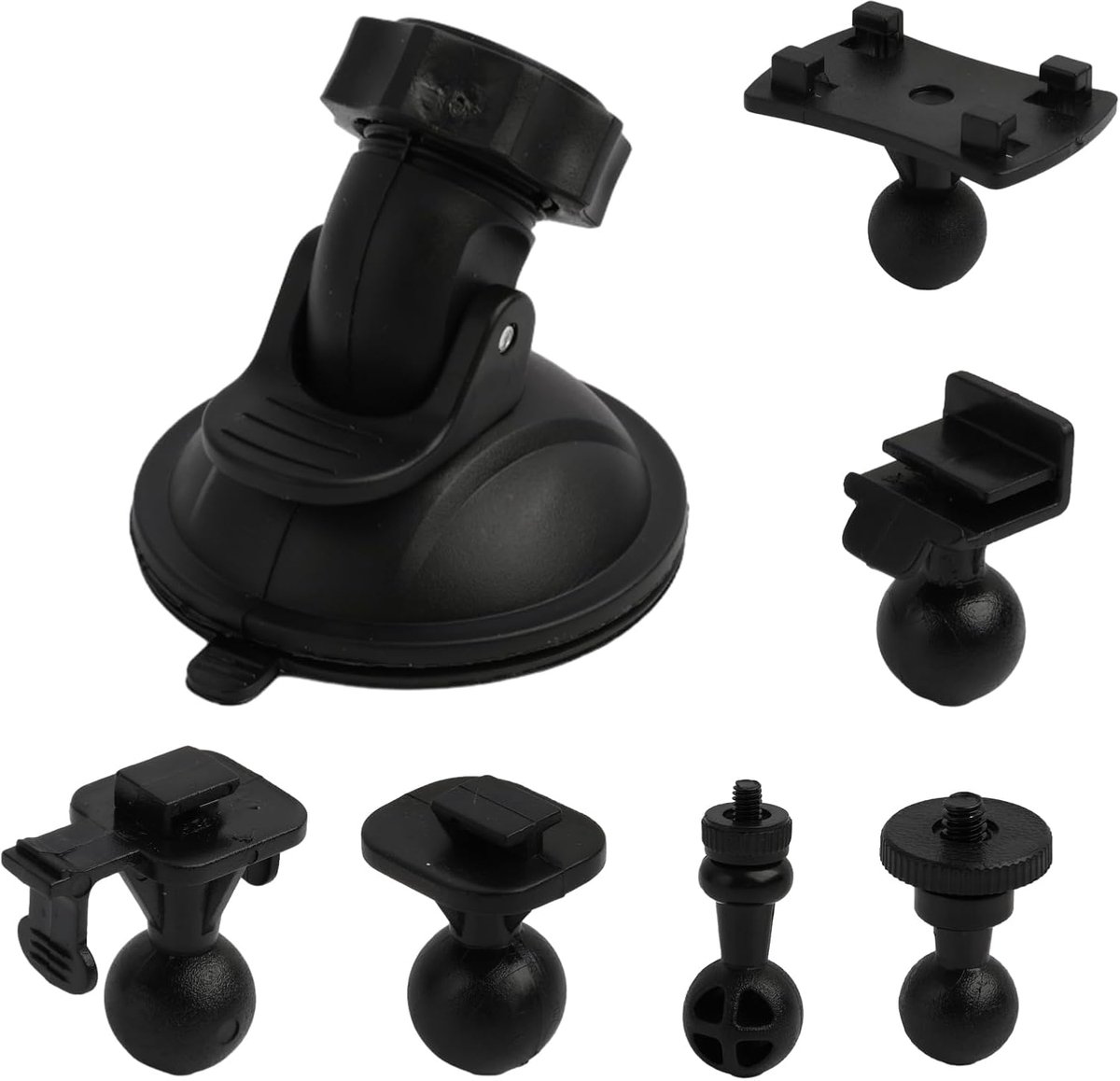 SnelShoppen - Car Suction Cup Dashcam Mount, Windscreen VCR Dashboard Holder met 6 Types 360° Rotating Hinges, Universele Suction Cup voor Auto Camera